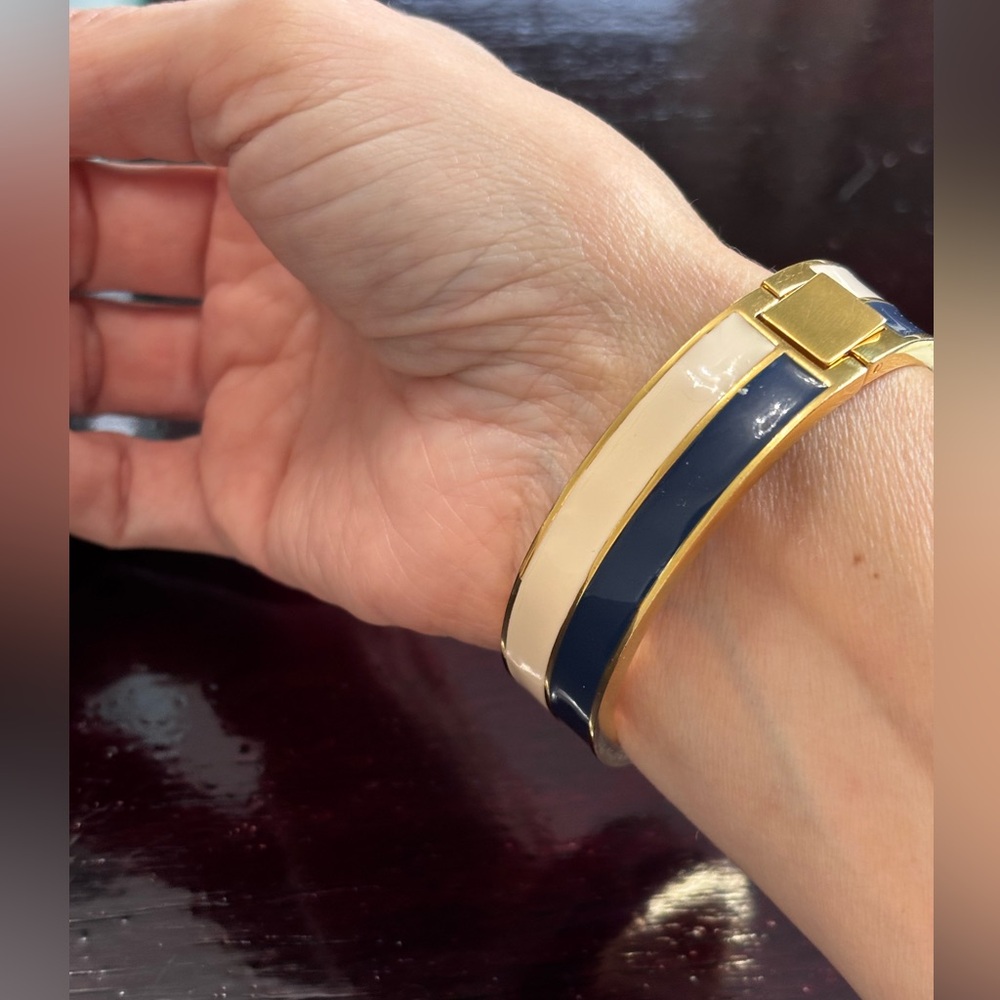 J Crew Gold and Blue Enamel Bangle - Picture 5 of 6